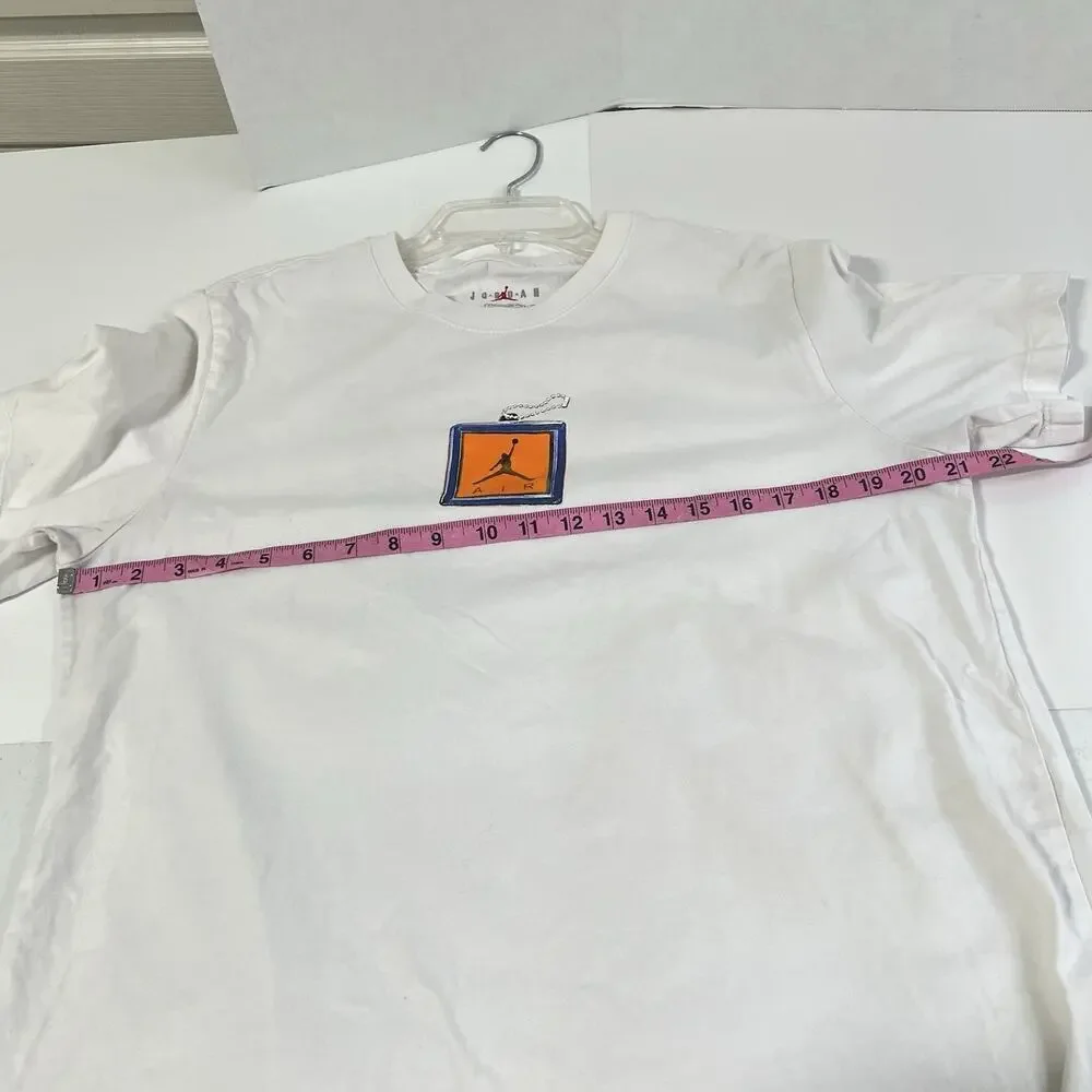 Air Jordan Keychain White Crew Tee Shirt Men L Retired Cotton